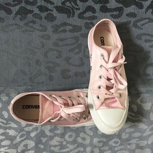Pink satin converse sneakers